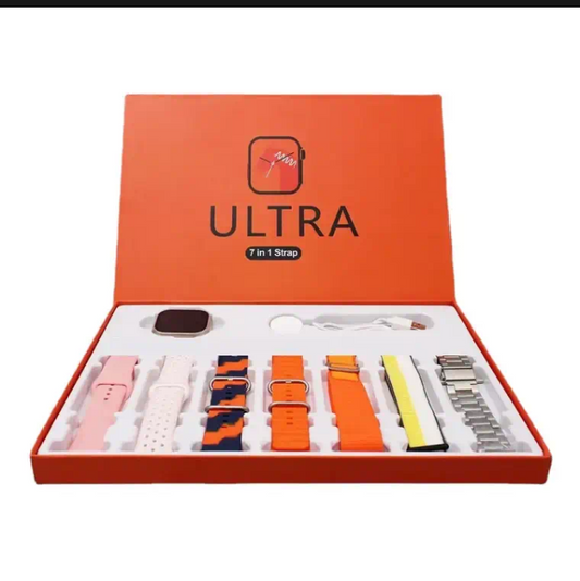 Ultra Smart Watch Bundle with 7-in-1 Interchangeable Straps